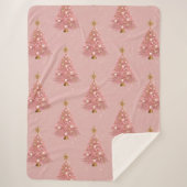 Couverture Sherpa Arbre de Noël en or rose (Devant)