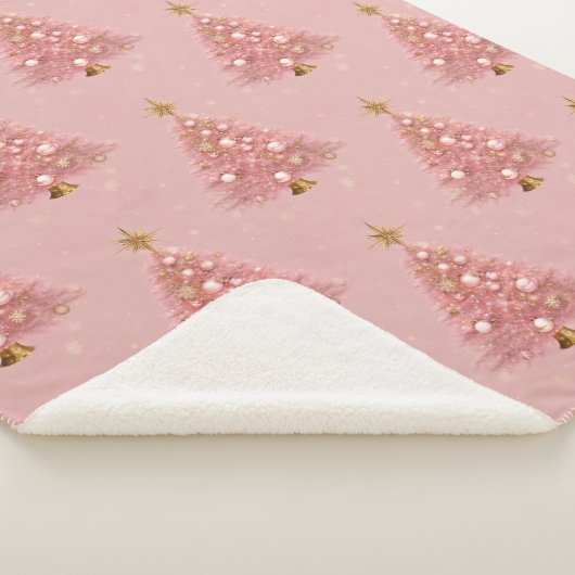 Couverture Sherpa Arbre de Noël en or rose (3/4)