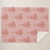 Couverture Sherpa Arbre de Noël en or rose (Devant (Horizontal))