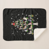 Couverture Sherpa Arbre De Noël Husky Couvert De Flamme De Feu (Devant (Horizontal))