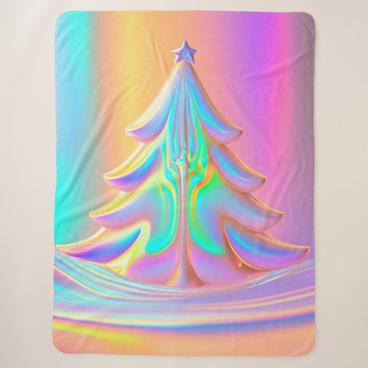 Couverture Sherpa Arbre de Noël Iridescente (Devant)