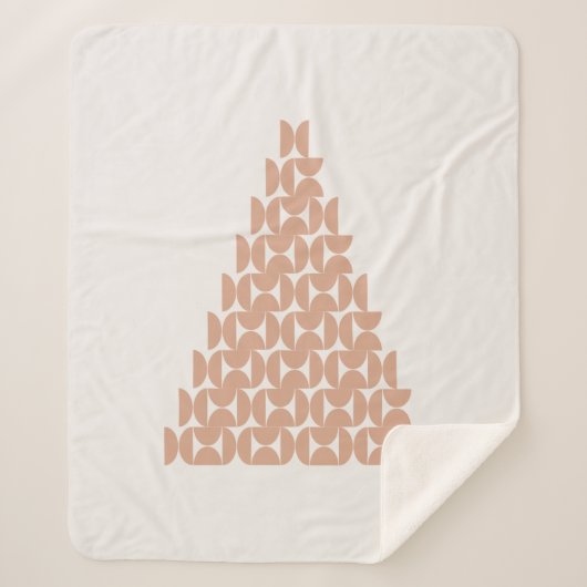 Couverture Sherpa Arbre de Noël Mi-Siècle moderne Beige (Devant)