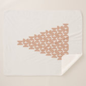 Couverture Sherpa Arbre de Noël Mi-Siècle moderne Beige (Devant (Horizontal))