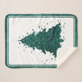 Couverture Sherpa Arbre de Noël Moody | Dark Midnight Turquoise Spla (Devant (Horizontal))
