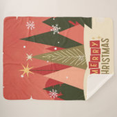 Couverture Sherpa Arbre de Noël rétro/Vintage (Devant (Horizontal))