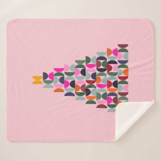 Couverture Sherpa Arbre de Noël rose (Devant (Horizontal))