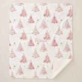 Couverture Sherpa Arbre de Noël Rose Girl (Devant)