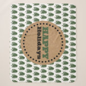 Couverture Sherpa Arbre de Noël vert et blanc moderne (Devant)