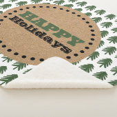 Couverture Sherpa Arbre de Noël vert et blanc moderne (3/4)