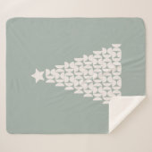 Couverture Sherpa Arbre de Noël vert Sage (Devant (Horizontal))