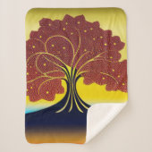 Couverture Sherpa Arbre d'or dans le vent (Devant)