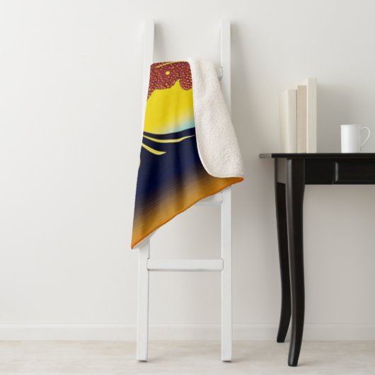 Couverture Sherpa Arbre d'or dans le vent (En situation)