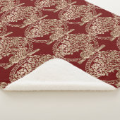Couverture Sherpa Arbre d'or de Noël Motif Red Marron (3/4)