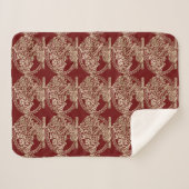 Couverture Sherpa Arbre d'or de Noël Motif Red Marron (Devant (Horizontal))