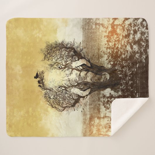 Couverture Sherpa Arbre éléphant Abstrait (Devant (Horizontal))