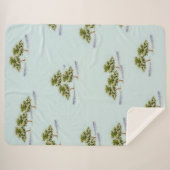 Couverture Sherpa Arbres Aquarelle (Devant (Horizontal))