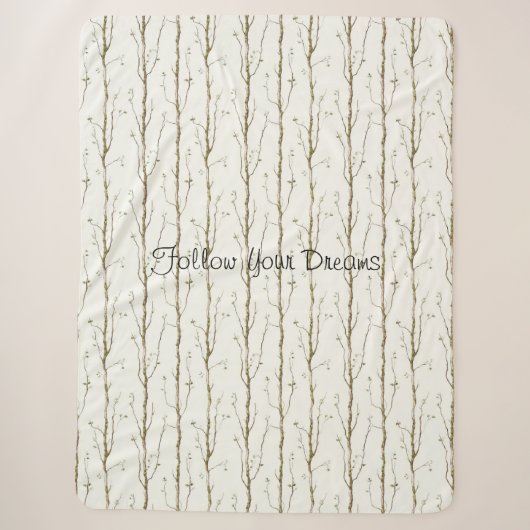 Couverture Sherpa Arbres bruns verts (Devant)