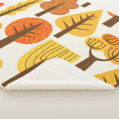 Couverture Sherpa Arbres d'automne, motif sans soudure. (3/4)