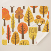Couverture Sherpa Arbres d'automne, motif sans soudure. (Devant (Horizontal))