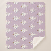 Couverture Sherpa Arbres de Noël blanc et lunatique sur violet (Devant)