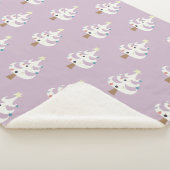 Couverture Sherpa Arbres de Noël blanc et lunatique sur violet (3/4)