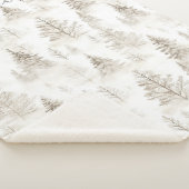 Couverture Sherpa Arbres de Noël Crème Chic (3/4)