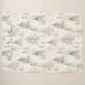 Couverture Sherpa Arbres de Noël Crème Chic (Devant (Horizontal))