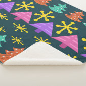 Couverture Sherpa Arbres de Noël de l'ère atomique Kitsch Dark (3/4)