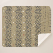 Couverture Sherpa Arbres de Noël, étoiles et flocons de neige en rou (Devant (Horizontal))