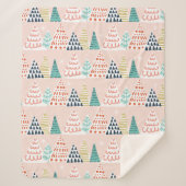 Couverture Sherpa Arbres de Noël lunaires (Devant)