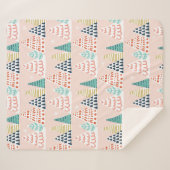 Couverture Sherpa Arbres de Noël lunaires (Devant (Horizontal))