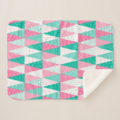 Couverture Sherpa Arbres de Noël roses et Turquoises (Devant (Horizontal))