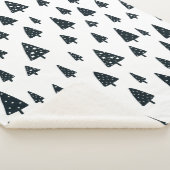 Couverture Sherpa Arbres de Noël scandinaves noirs et blancs moderne (3/4)