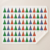 Couverture Sherpa Arbres de Noël Tri-Color (Devant (Horizontal))