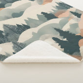 Couverture Sherpa Arbres et montagnes Boho Résumé Conception (3/4)