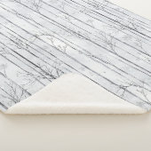 Couverture Sherpa Arbres flocons de neige gris argent (3/4)