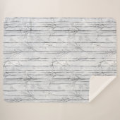 Couverture Sherpa Arbres flocons de neige gris argent (Devant (Horizontal))