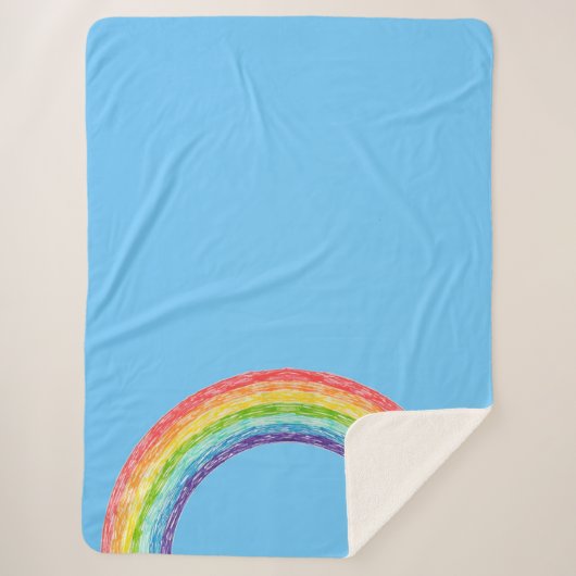 Couverture Sherpa Arc en ciel et ciel bleu (Devant)