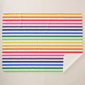 Couverture Sherpa Arc-en-ciel et rayures blanches (Devant (Horizontal))