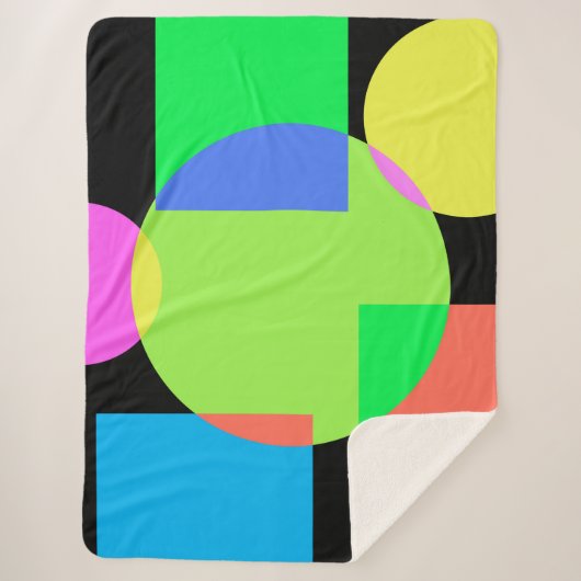 Couverture Sherpa arc-en-ciel géométrique (Devant)