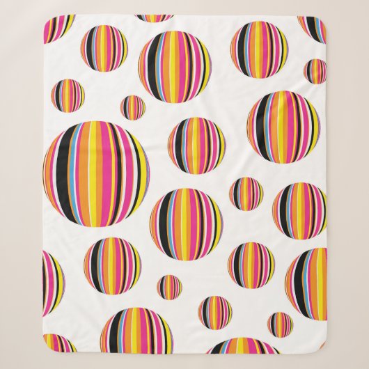 Couverture Sherpa Arc-en-ciel : Motif rayé (Devant)