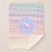 Couverture Sherpa Arc-en-ciel Pastel Colors Aquarelle Brush (Devant)