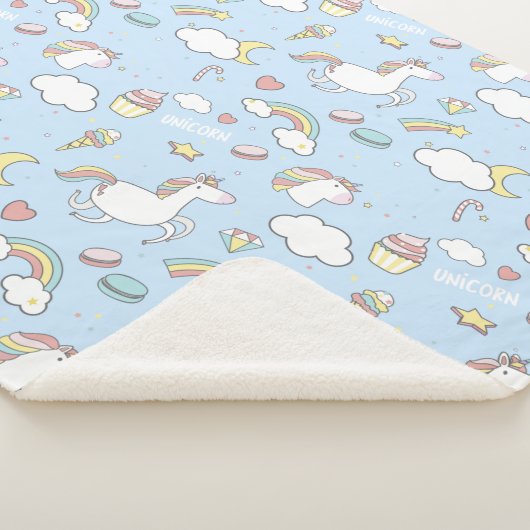 Couverture Sherpa Arcs-en-ciel et licornes (3/4)