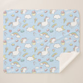 Couverture Sherpa Arcs-en-ciel et licornes (Devant (Horizontal))