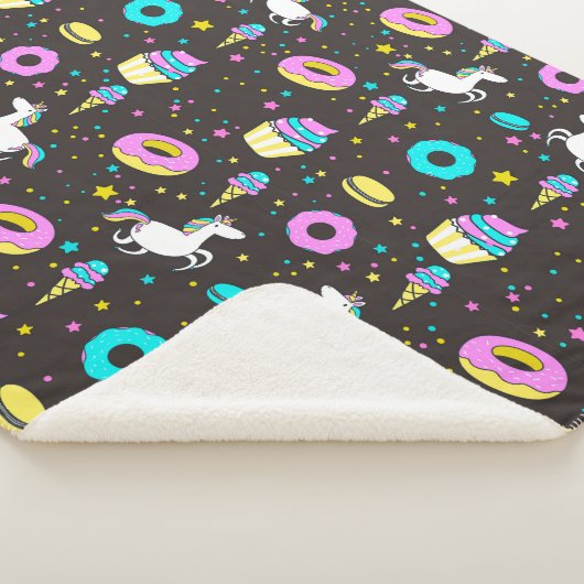 Couverture Sherpa Arcs-en-ciel et licornes (3/4)