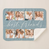 Couverture Sherpa Ardoise | Collage photo des meilleurs amis (Devant (Horizontal))