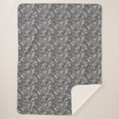 Couverture Sherpa Argent Gris & Noir Décoratif  (Devant)