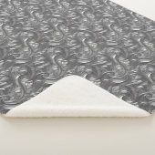Couverture Sherpa Argent Gris & Noir Décoratif  (3/4)
