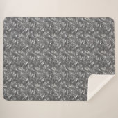 Couverture Sherpa Argent Gris & Noir Décoratif  (Devant (Horizontal))