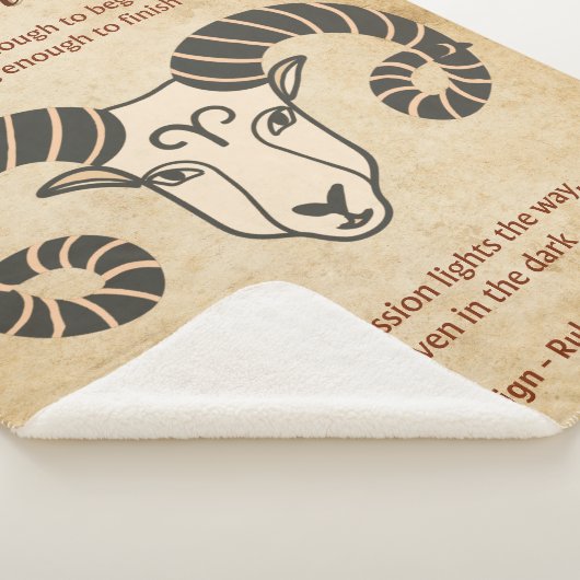 Couverture Sherpa Aries Zodiac Design with Bold Aries Affirmations  (3/4)